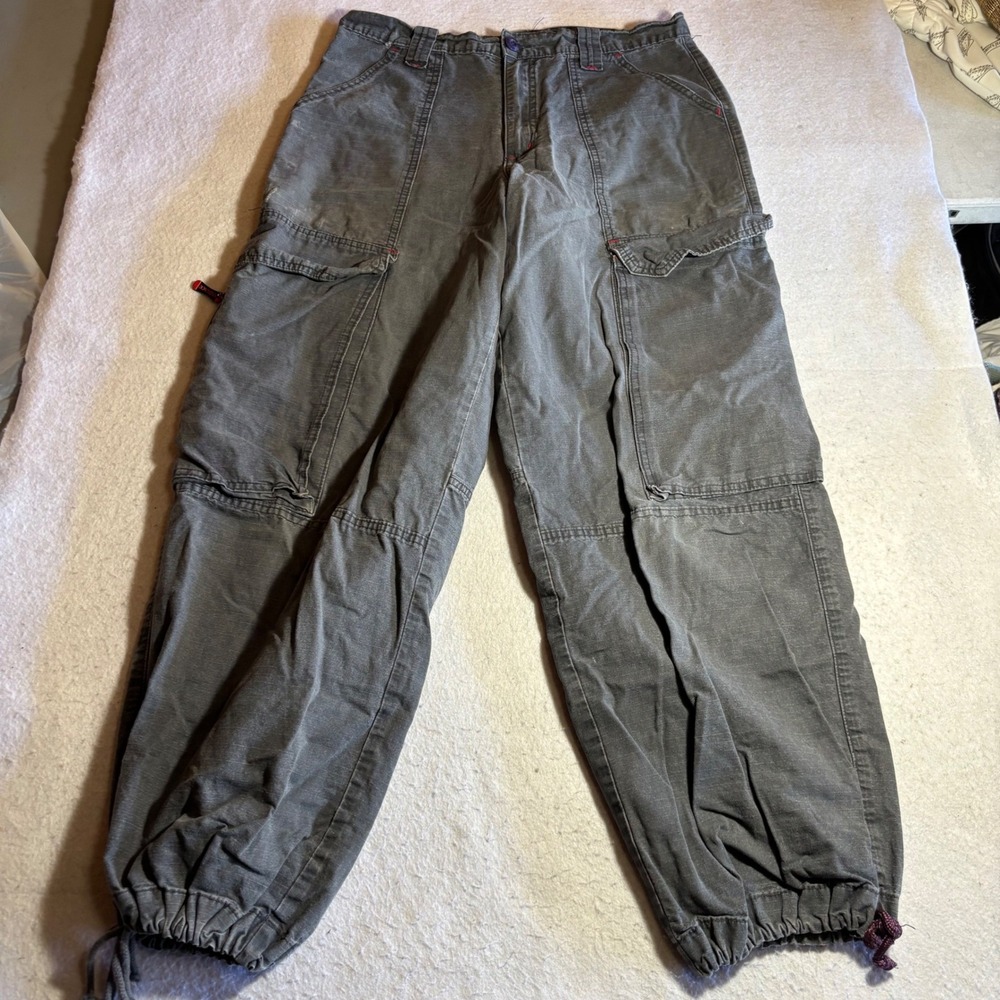Vintage Menace Mens Gray Ripstop‎ Cargo Pants Relaxed Fit  Streetwear Size 32x29